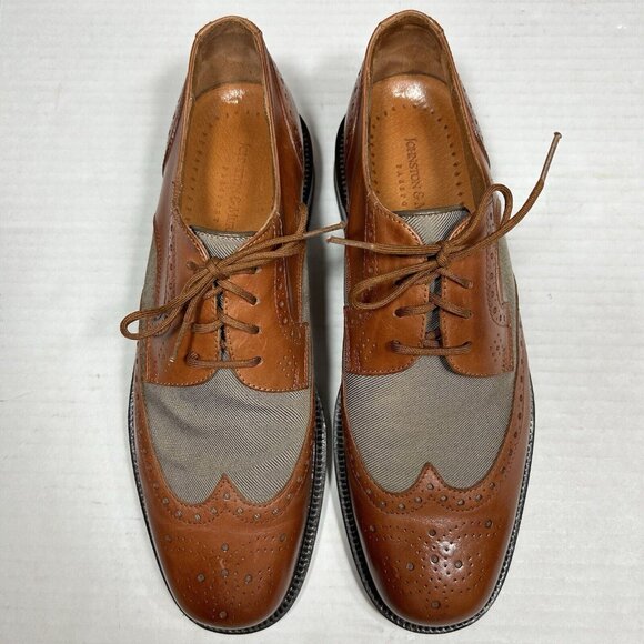 Johnston & Murphy Dattero Saddle Tan Wingtip Oxford Leather Shoes Men Sz 9.5 M main image 6